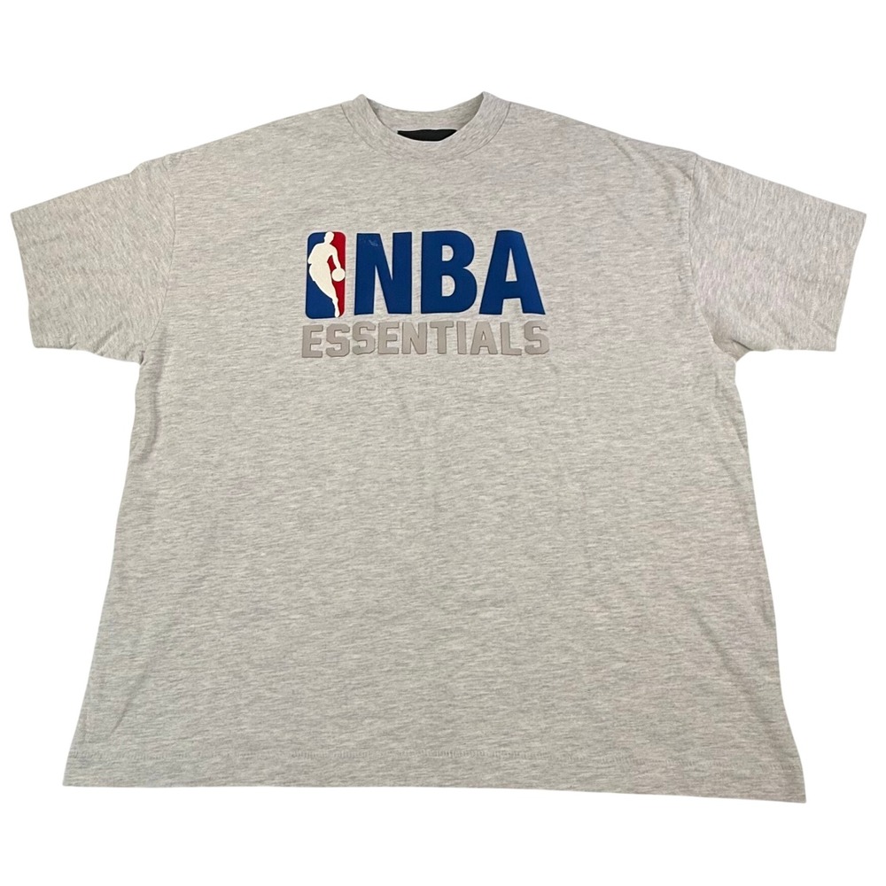 Fear of God Essentials NBA T-Shirt Heather Grey Large Graphic Tee Relaxed Fit